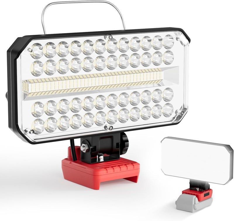 LETOUR LED Work Light Compatible with Milwaukee 18v Battery, 8.85'' 3000Lumens 100W Cordless Work Lights Brightness Light with Low Voltage Protection Type-C & USB-A Charger Port,Battery Not Included - Image 1